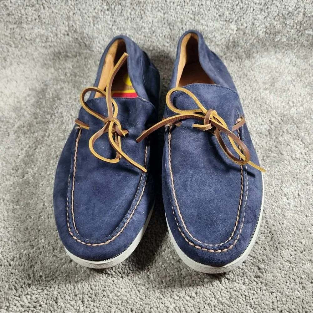 Peter Millar Boat Shoes Navy Blue Suede Leather Lace Loafers Mens 9 M